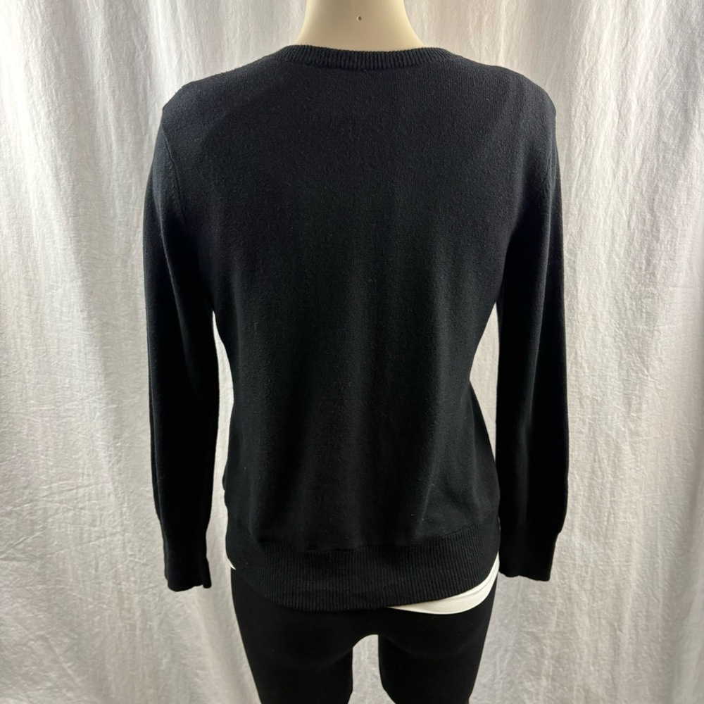 ANTHROPOLOGIE TABITHA Outline Celadine Cardigan Black W/White Fully Lined M - Picture 3 of 10